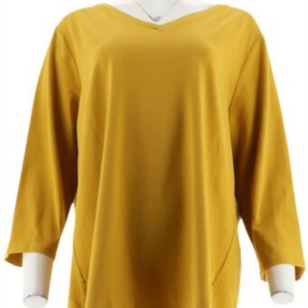 NWT DENIM & CO ESSENTIALS LONG SLV BUTTON TOP XXS